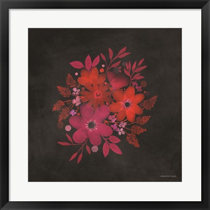 Framed Red and Magenta Flowers Print
