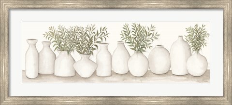 Framed White Vases Still Life Print