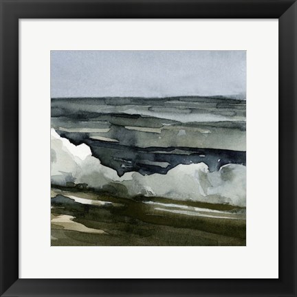 Framed Loose Watercolor Waves III Print