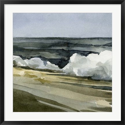 Framed Loose Watercolor Waves IV Print