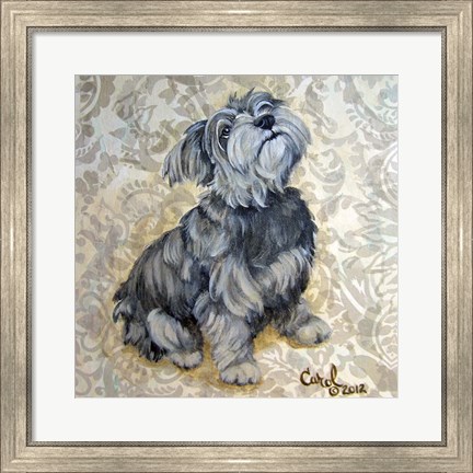 Framed Playful Pup IX Print