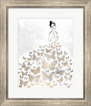 Framed Fluttering Gown I Print