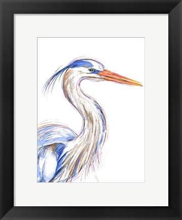 Framed Heron&#39;s Glance I Print