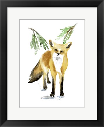 Framed Snowy Fox II Print