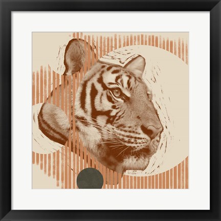 Framed Pop Art Tiger I Print