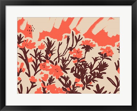 Framed Red Rhododendron I Print