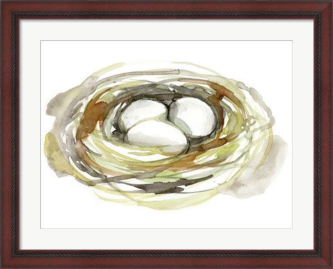 Framed Watercolor Nest I Print