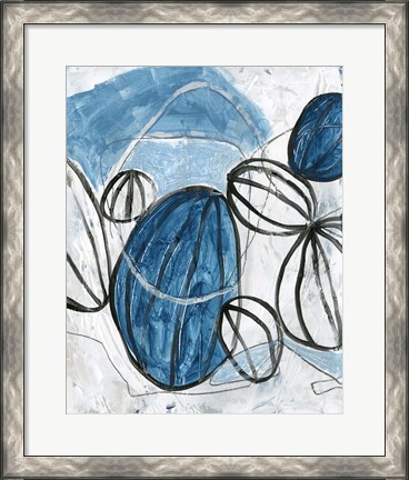 Framed Blue Lanterns III Print