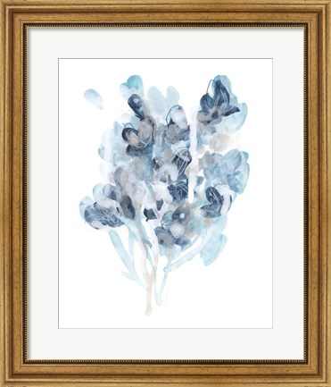 Framed Bluescale Flora I Print