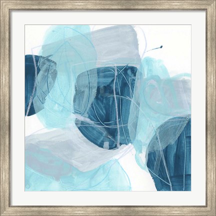 Framed Blue Trance I Print