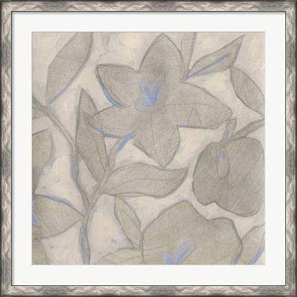 Framed Silvertone Garden II Print