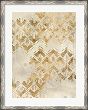 Framed Deco Pattern in Cream II Print