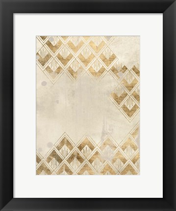 Framed Deco Pattern in Cream III Print
