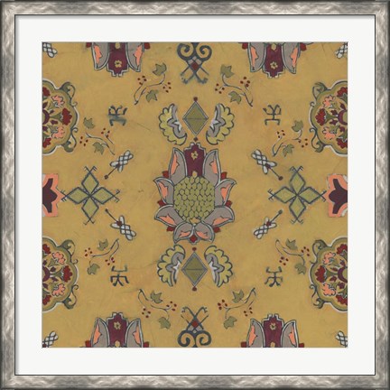 Framed Ochre Tapestry II Print