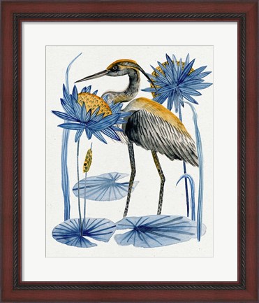 Framed Heron Pond I Print