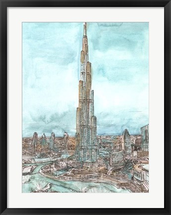 Framed Day Landing Dubai II Print