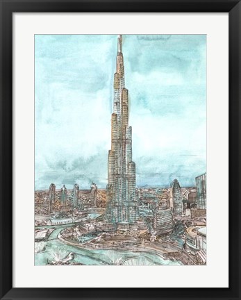 Framed Day Landing Dubai II Print