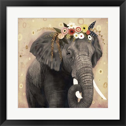 Framed Klimt Elephant I Print