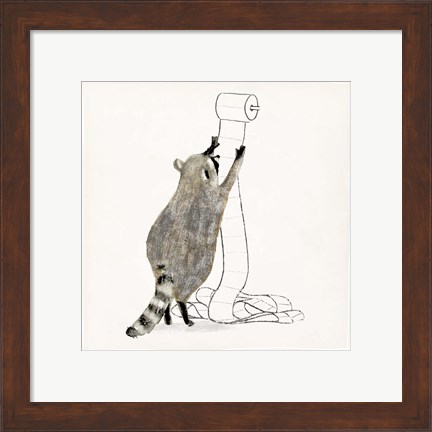 Framed Rascally Raccoon IV Print