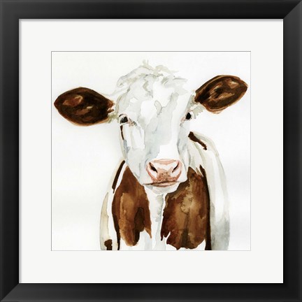 Framed Cow Gaze I Print