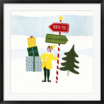 Framed Santa&#39;s Little Helpers II Print