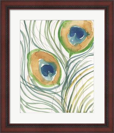 Framed Peacock Abstract I Print