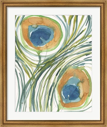 Framed Peacock Abstract II Print