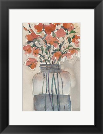Framed Flowers in a Jar I Print