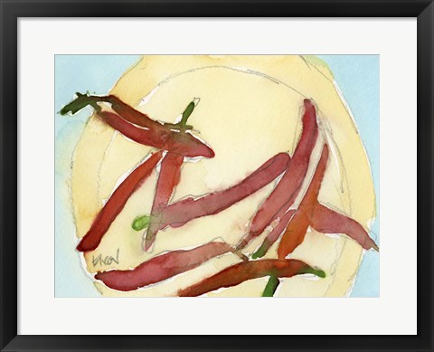 Framed Peppers on a Plate II Print