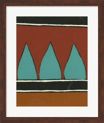 Framed Rust &amp; Teal Patterns II Print