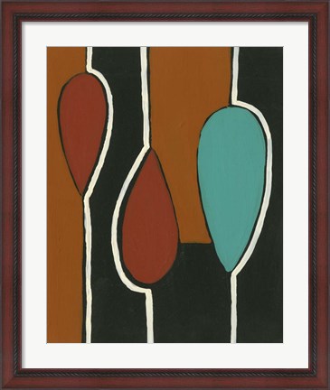 Framed Rust &amp; Teal Patterns VII Print