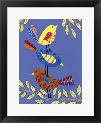 Framed Patterned Feathers I Print
