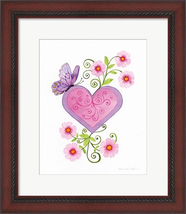 Framed Hearts and Flowers IV Print