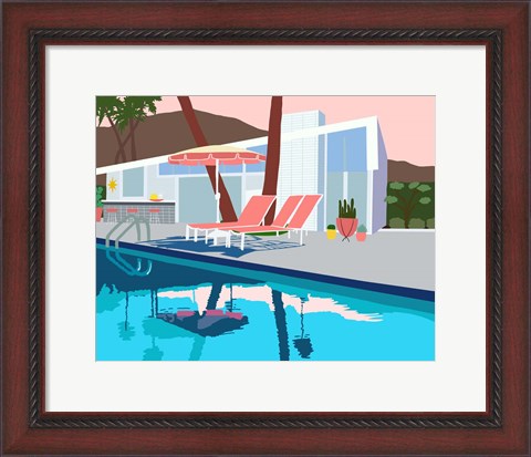 Framed Pool Lounge I Print