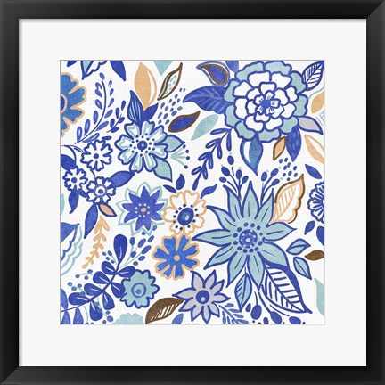 Framed Botanical Azul I Print