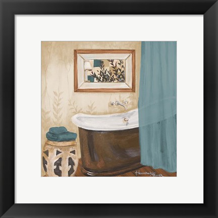 Framed Blue Zen Bath II Print