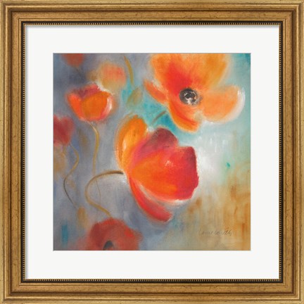 Framed Scarlet Poppies in Bloom I Print