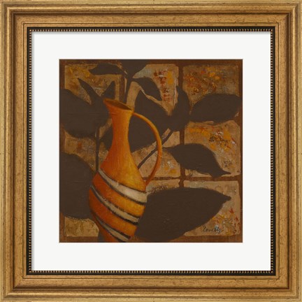 Framed Little Striped Vase I Print