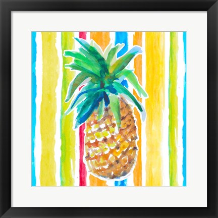 Framed Vibrant Pineapple I Print