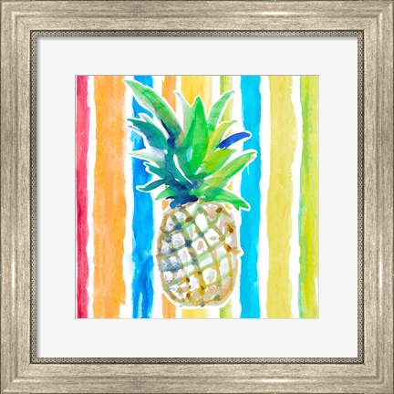 Framed Vibrant Pineapple II Print