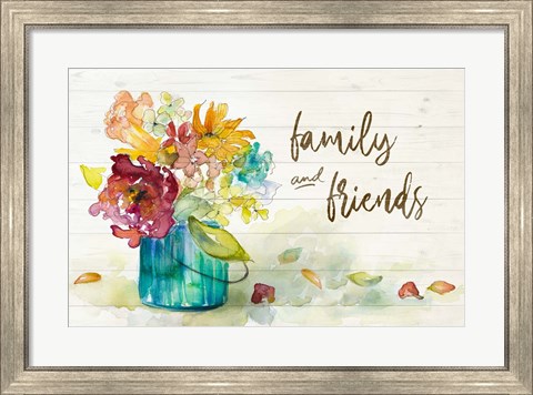 Framed Flower Burst Family and Friends Print