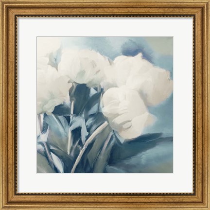 Framed White Roses I Print