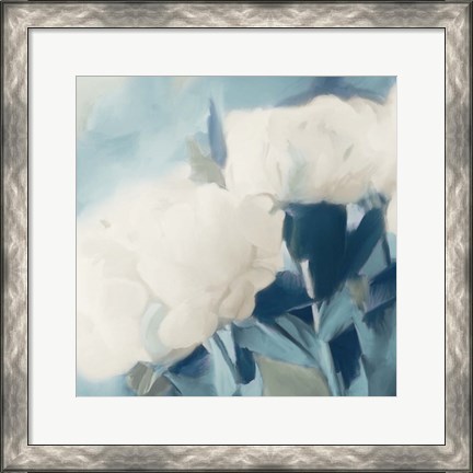 Framed White Roses II Print