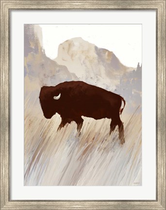 Framed Buffalo Sunset Hill II Print