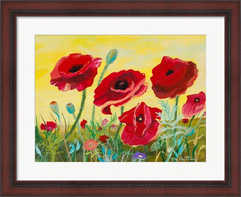 Framed Victory Red Poppies II Print