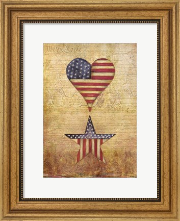 Framed America Stars Flag Print