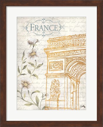 Framed Golden Paris II Print
