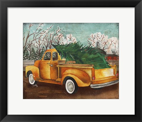 Framed Yellow Truck and Tree III Print