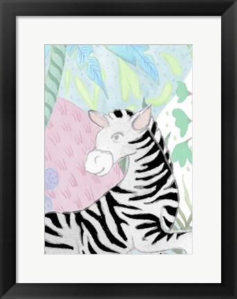 Framed Zebra in the Tropics Print