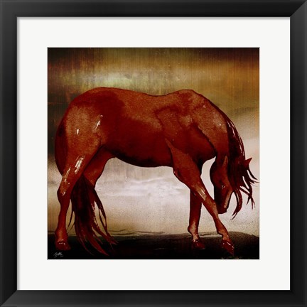 Framed Red Horse I Print